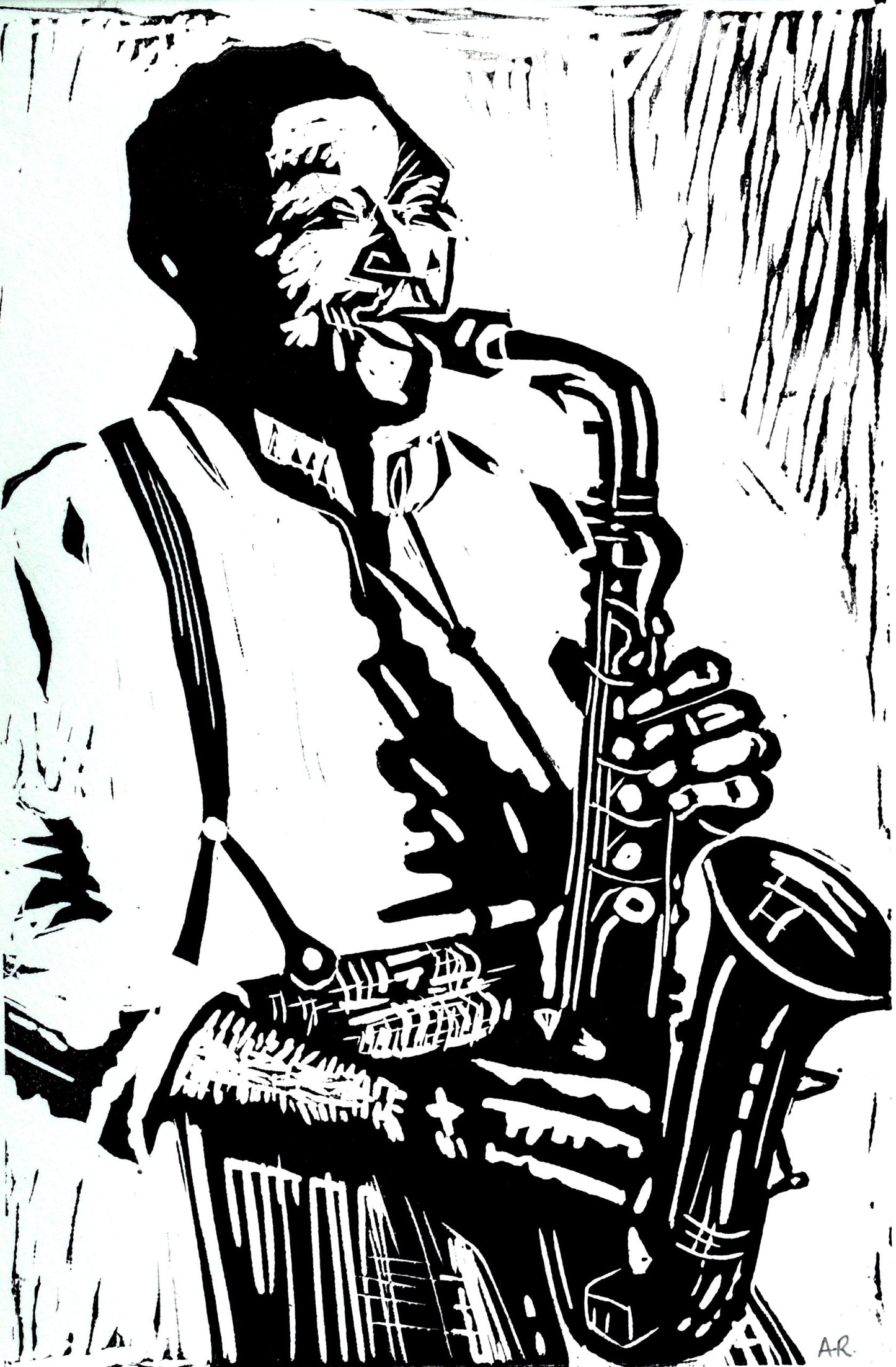 John Coltrane - Linocut
