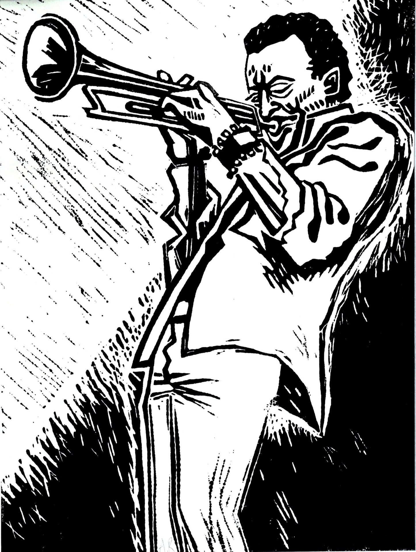 Miles Davis - Linocut