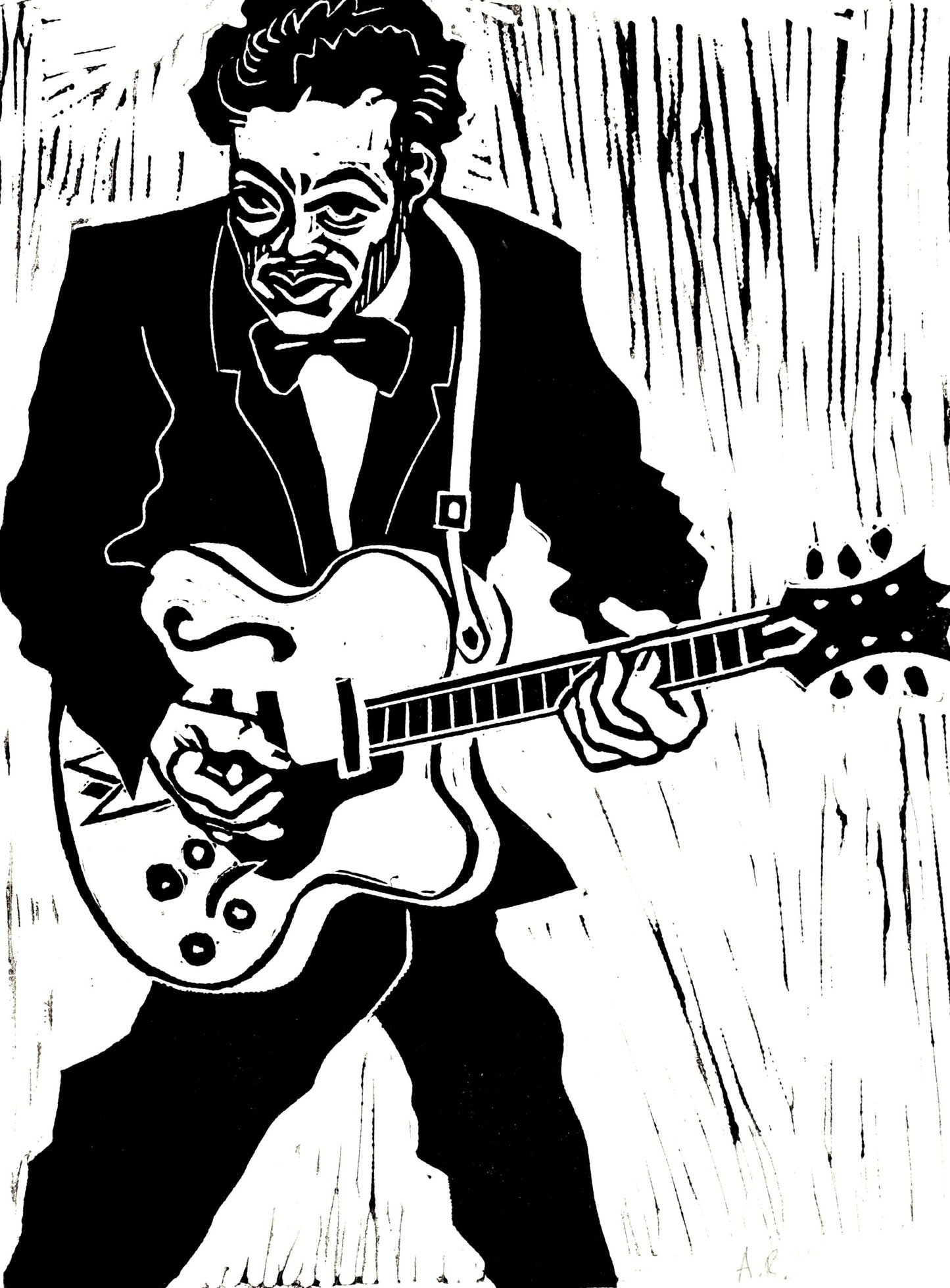 Chuck Berry - linocut
